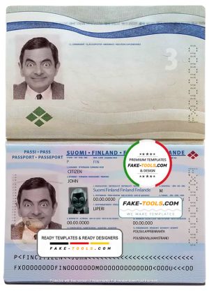 Finland passport template in PSD format at the best price