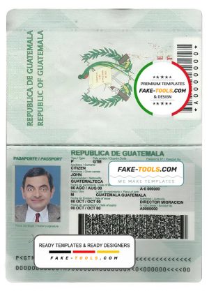 Guatemala passport template in PSD format, fully editable
