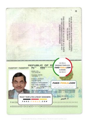 Kenya passport template in PSD format, fully editable