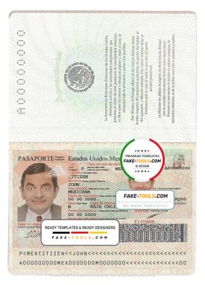 Mexico passport template in PSD format, fully editable