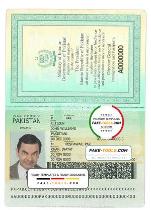 Pakistan passport template in PSD format
