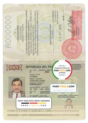 Paraguay passport template in PSD format