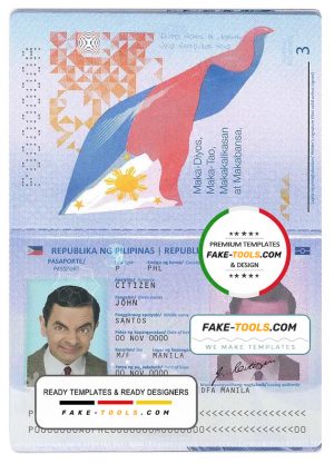 Philippines passport in PSD format, fully editable