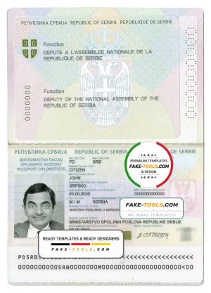 Serbia Democratic passport template in PSD format