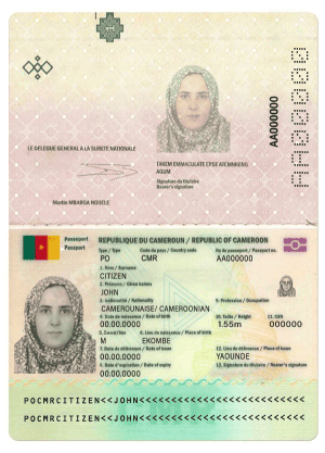 Cameroon passport template in PSD format