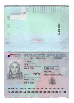 Panama passport template in PSD format