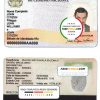 Angola ID card template in PSD format, with fonts scan effect