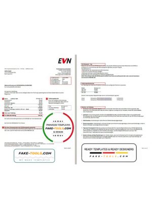Austria EVN electricity utility bill template in Word and PDF format, language German (5 pages)