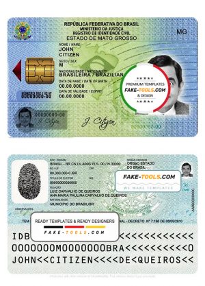 Brazil ID template in PSD format (from 2009)