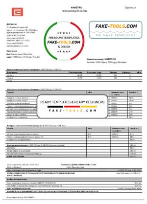 Bulgary electricity utility bill template in Word and PDF