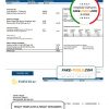 Canada British Columbia FortisBC utility bill template in Word and PDF format