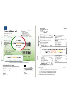 Canada Epcor electricity utility bill template in Word and PDF format, 3 pages
