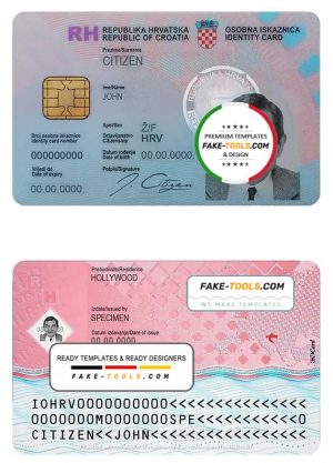 Croatia ID template in PSD format