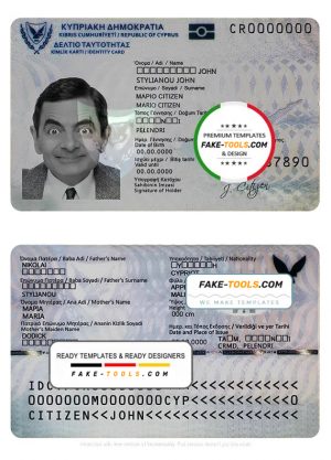 Cyprus ID template in PSD format