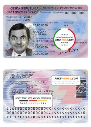 Czechia ID template in PSD format