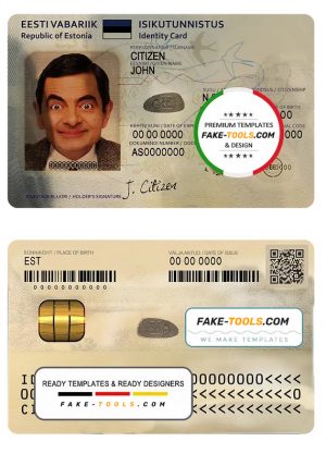 Estonia ID template in PSD format, fully editable (2018 – present)