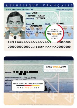 France ID template in PSD format, fully editable