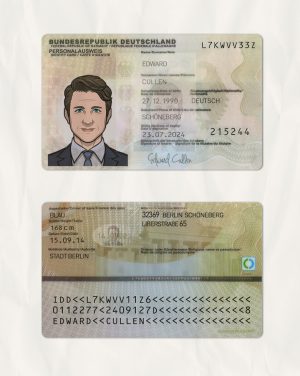Germany ID template in PSD format, fully editable, with all fonts