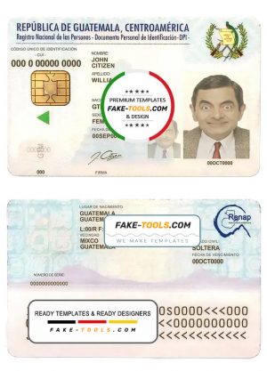 Guatemala ID template in PSD format, fully editable