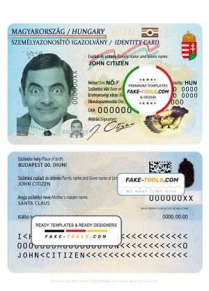 Hungary ID template in PSD format