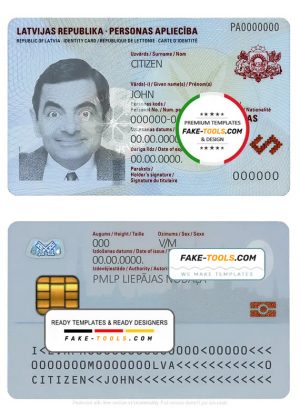 Latvia ID template in PSD format
