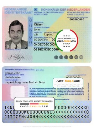Netherlands ID template in PSD format