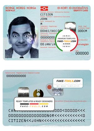 Norway ID template in PSD format