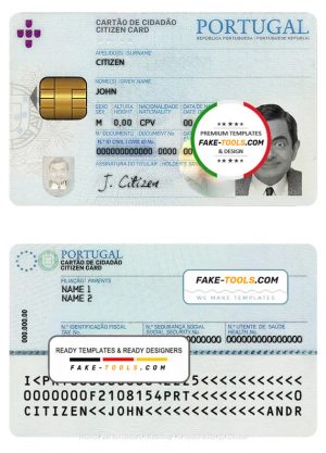 Portugal ID template in PSD format