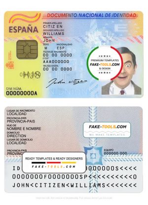 Spain ID template in PSD format, fully editable (2016 - present)