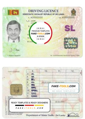 sri lanka driving license template free download