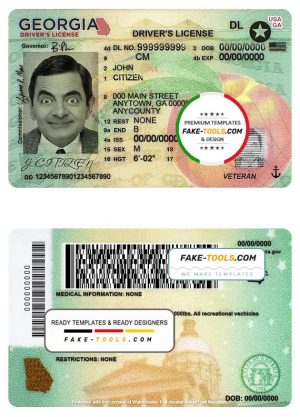USA Georgia driving license template in PSD format (2019 – present)