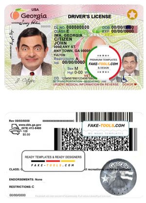USA Georgia driving license template in PSD format, fully editable
