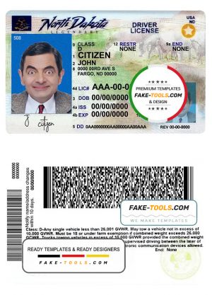 USA South Dakota driving license template in PSD format, fully editable, 2020 - present