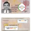 United Kingdom ID (Identity Card) template in PSD format scan effect