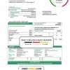 Italy Edison utility bill template in Word and PDF format, good for address prove