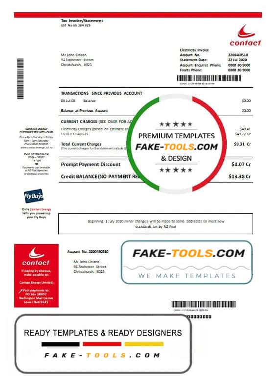 New Zealand Contact Energy proof of energy template in Word and PDF format New Zealand Contact Energy proof of energy template in Word and PDF format