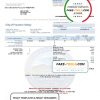 USA California City of Fountain Valley utility bill template in Word and PDF format