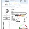 USA Florida water utility bill template in Word and PDF format