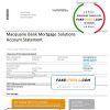 Australia Macquaire proof of address bank statement template in Word and PDF format (.doc and .pdf)