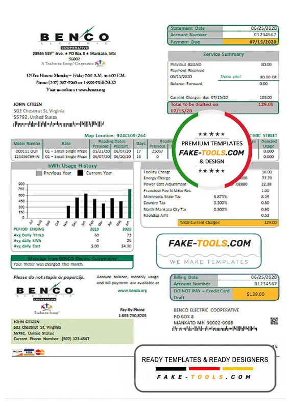 USA Minnesota Benco Elecric electricity easy fillable utility bill template in Word and PDF format (.doc and .pdf) USA Minnesota Benco Elecric electricity easy fillable utility bill template in Word and PDF format (.doc and .pdf)