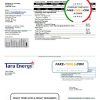 USA Texas Tara Energy utility bill template in Word and PDF format