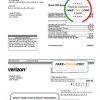 USA Verizon utility bill template in Word format, fully editable, version 2