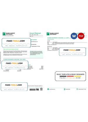 France BNP bank statement Word and PDF template, 4 pages France BNP bank statement Word and PDF template, 4 pages