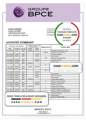 France Groupe BPCE bank statement template in Word and PDF format France Groupe BPCE bank statement template in Word and PDF format
