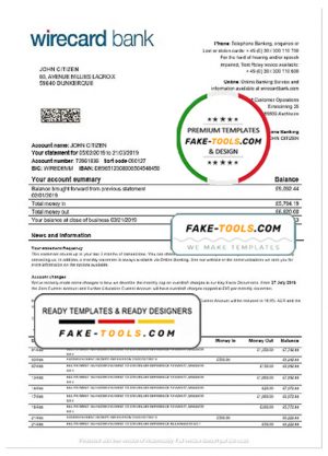 Germany Aschheim Wirecard bank statement easy to fill template in Word and PDF format