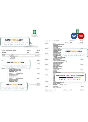 Germany Oldenburgische bank statement, Word and PDF template, 3 pages