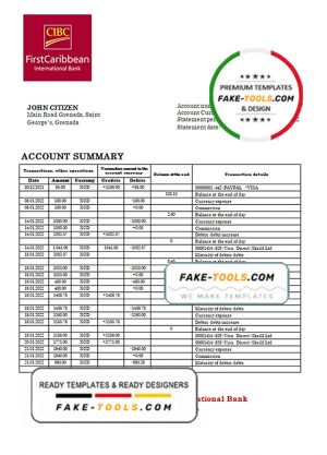 Grenada CBIC bank statement template in Word and PDF format Grenada CBIC bank statement template in Word and PDF format
