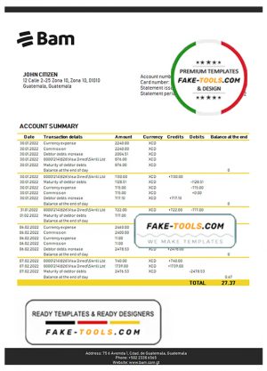Guatemala Agromercantil proof of address bank statement template in Word and PDF format (.doc and .pdf) Guatemala Agromercantil proof of address bank statement template in Word and PDF format (.doc and .pdf)