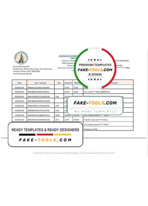 Guatemala Banco de Guatemala bank statement template, Word and PDF format (.doc and .pdf) Guatemala Banco de Guatemala bank statement template, Word and PDF format (.doc and .pdf)