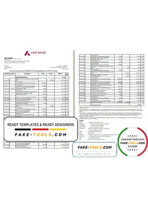 India Axis Bank statement template in .xls and .pdf file format (2 pages) India Axis Bank statement template in .xls and .pdf file format (2 pages)